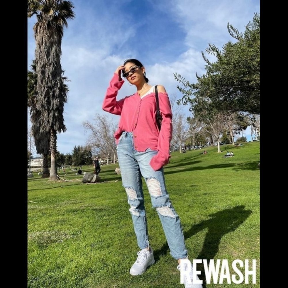 NWT Rewash light wash blue denim high rise stretch jeans